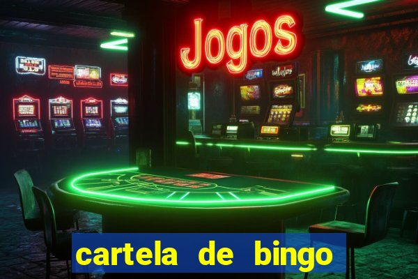 cartela de bingo pra imprimir